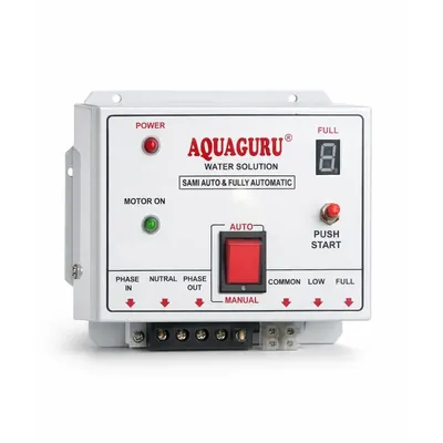 Aqua guru Semi Automatic, Metal Body Manual Start and Auto Stop Water Level Controller (Sensors Included)