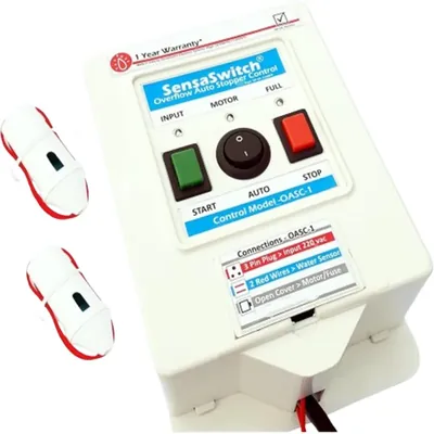 SensaSwitch (Model-OASC-1) Water Tank Overflow Level Control (Auto-Stop/Auto-Cut), 1 Year Warranty