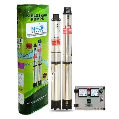Kirloskar 1.5 HP 20 Stage(4 Inch) 1Ph Water Cooled Submersible Pump With CP (NEO 30-1520 CP)