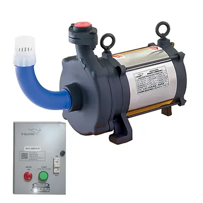 V-Guard 1.5 HP (REVO-OSSFH130) Single Phase Open Well Submersible Pump, 125 ft Head and 107 LPM Flow Rate, 1 Year Warranty