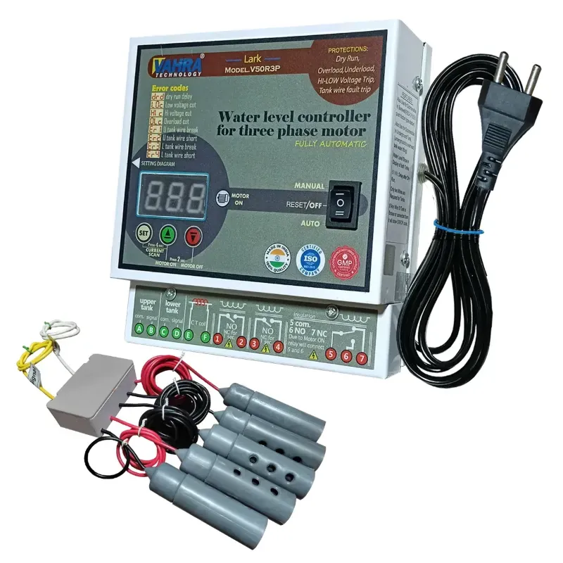 Vahra Technology Fully Automatic Water Level Controller With 5 Carbon Sensor Kit For All 3Phase Submersible Starter Panel (V50R3P)