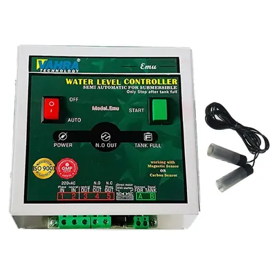 Vahra Technology Semi Automatic Water Level Controller Only to Stop After Tank Full, With 2 Carbon Sensors (EMU)