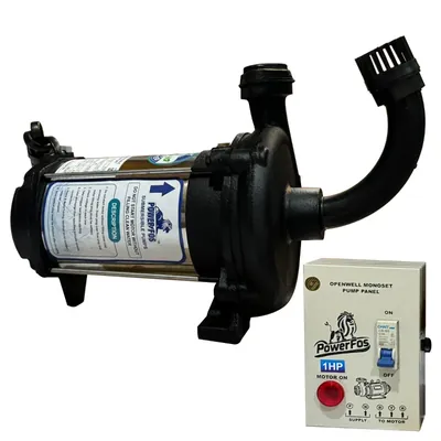 PowerFos 1 HP Single Phase Mini Openwell Submersible Pump With Control Panel, 80 ft Head