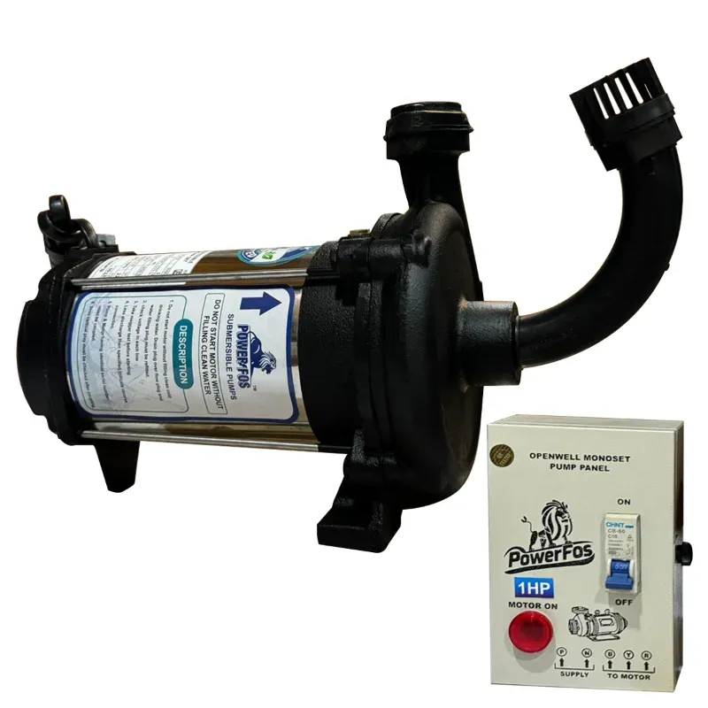 PowerFos 1 HP Single Phase Mini Openwell Submersible Pump With Control Panel, 80 ft Head