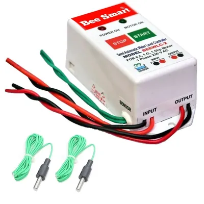 Bee Smart Semi-Automatic Water Level Controller Manual ON Auto-OFF, 0-1.5 HP 30A Relay Use (BEEWLC-2), 1 Year Warranty