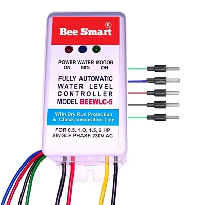 Bee Smart Fully Auto Water Level Controller with Dry Run Protection & Check Corporation Line (BEEWLC-5)- 1 Year Warranty