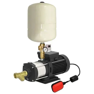 Crompton 1 HP Single Phase Booster Pump With 24 L Tank For 5 Bathrooms, SS Impeller (CFCHM4E1.0B-V24)