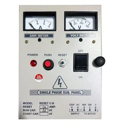 Heavy Duty 1 HP Single Phase V4 Control Panel, 36μF Capacitor, For Oil Filled Submersible Pumps