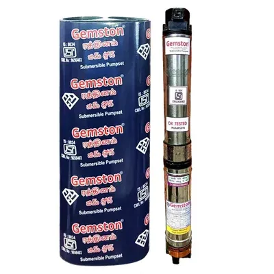 Gemston 1 HP 15 Stage(4 Inch) V-4 Single Phase Water Filled Submersible Pump, 60 m Max. Head, 2000 LPH
