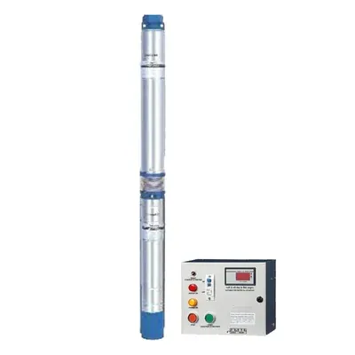 Crompton 1 HP 15 Stage 3 Inch Water Filled Single Phase Submersible Pump with Control Panel, 239 ft Head (3W15AM1D)