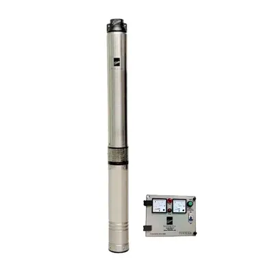 Kirloskar 1 HP 10Stage 10 cm 1Ph Oil Filled Submersible Pump With CP, 259 ft Head (KP4 JALRAAJ UVA 60-1010)