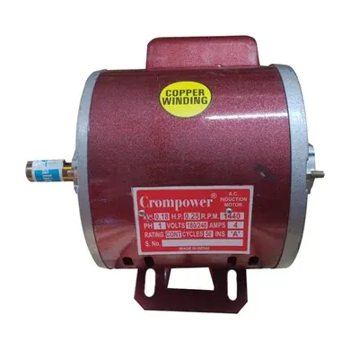 CROMPOWER 0.25 HP 4 Pole 1440 RPM Single Phase Foot Mounted AC Induction Motor With One Year Warranty