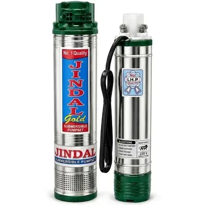 Jindal Gold 1 HP 15 Stage V4 Single Phase Water Cooled Submersible Pump, 300 ft Head, 4800 LPH