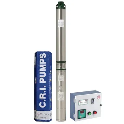 CRI 2 HP 25 Stage 4 Inch (V4) 1Phase Oil Filled Submersible Pump With CP, 183 m Head (ZUNO, CRI4R-2N/25)