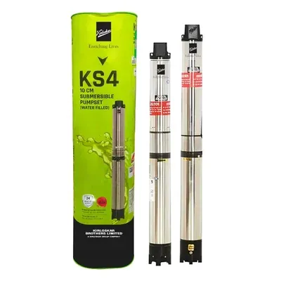Kirloskar 3 HP 17 Stage(4 Inch) 3 Phase Water Filled Borewell Submersible Pump, 446 ft Head (KS4D-3017)