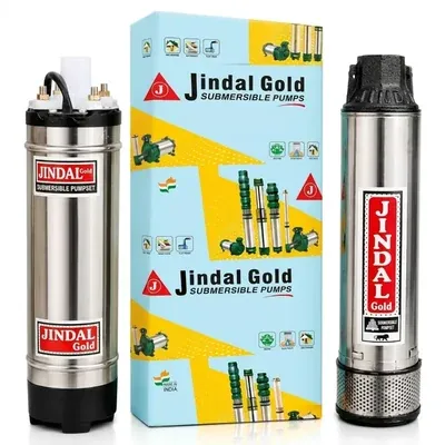 Jindal Gold 3 HP 15 Stage V4 Single Phase Water Cooled Submersible Pump, 120 ft Head, 12000 LPH