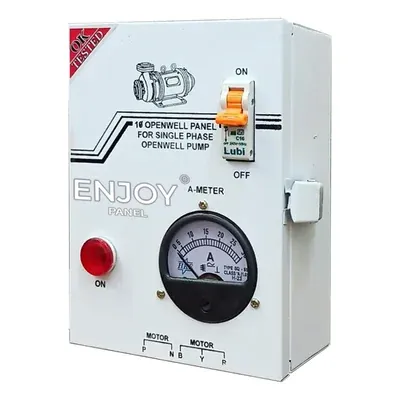 ENJOY 1 HP Single Phase Regular Openwell Control Panel With MCB, 50μF Running Capacitor, For Openwell Pumps