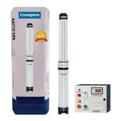 Crompton 1.5 HP 1.6 Year Warranty 12 Stage V4 Water Filled Submersible Pump With CP (4W1.5/12-BFE-D40 + NDCP 1.5)